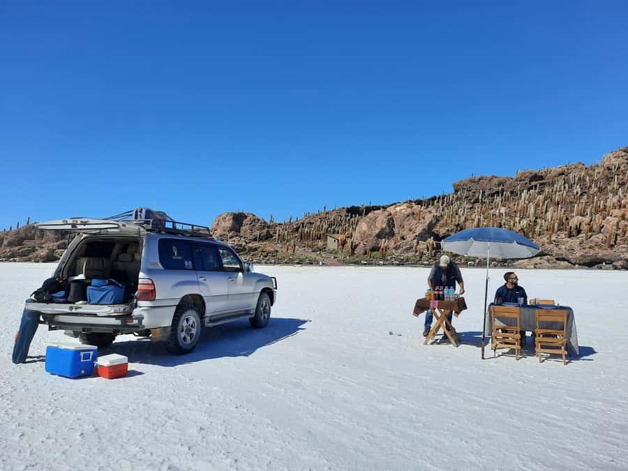 La Paz: Uyuni tour ending in Atacama Chile by bus. - Day two: salt, trains, and a night in a salt hostel